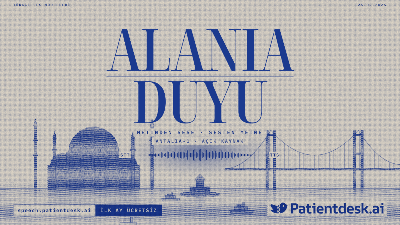 Patientdesk.ai'dan Türkçe ses modelleri: Alania ve Duyu